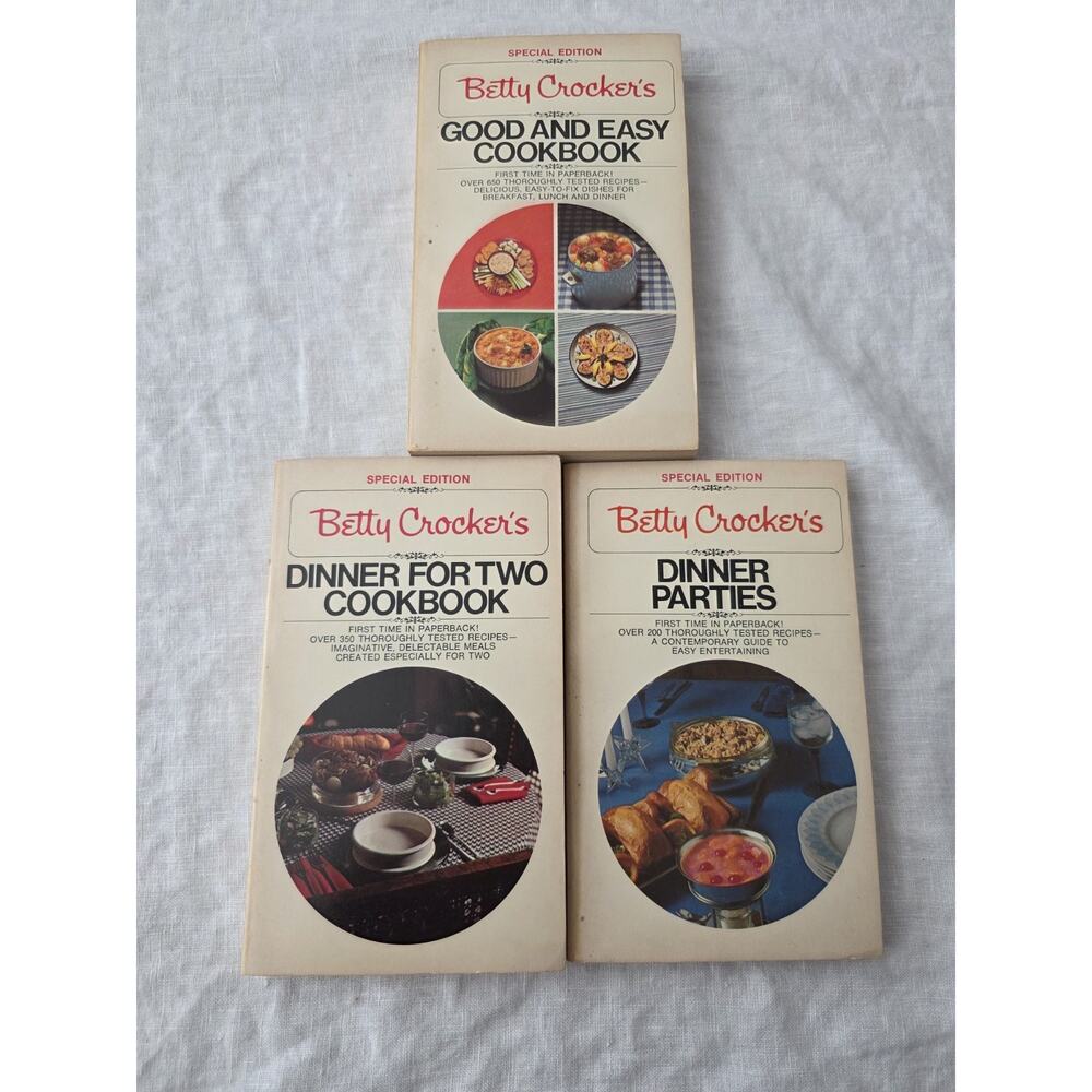VTG Cooking with Betty Crocker Special Edition 3 Book Set 1970 Paperback